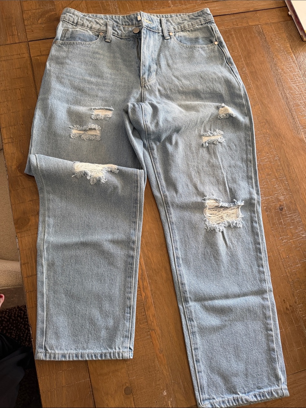 bp Light Blue Distressed Relaxed Jeans